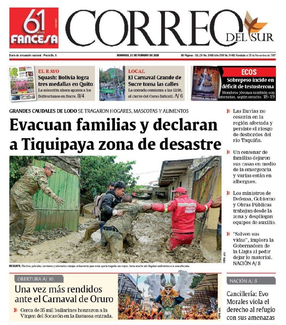 Correo del Sur, Sucre.
