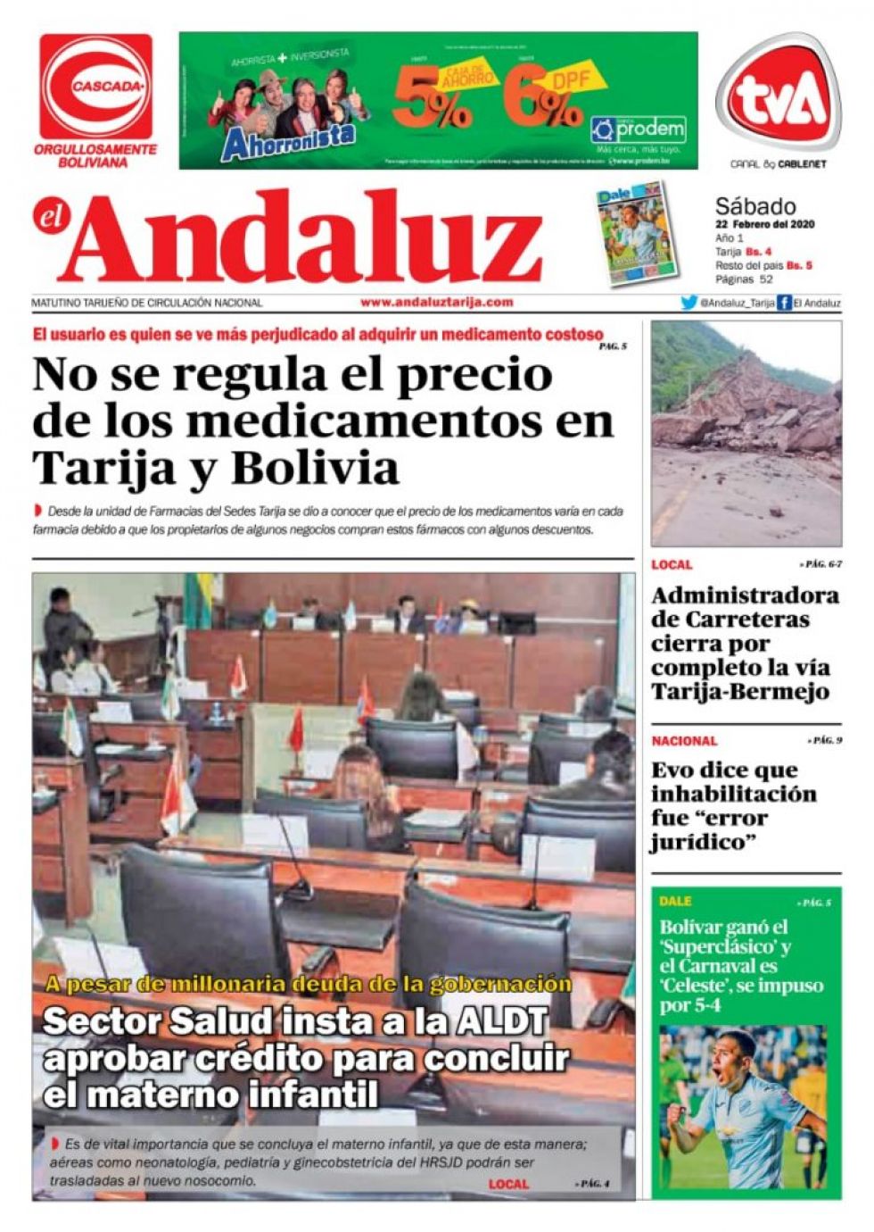 El Andaluz, Tarija, del sábado.