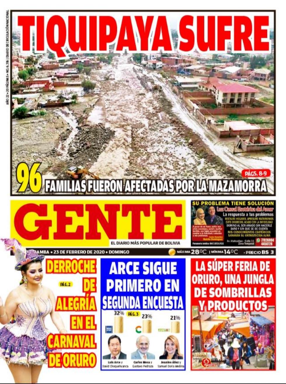Gente, de Cochabamba.