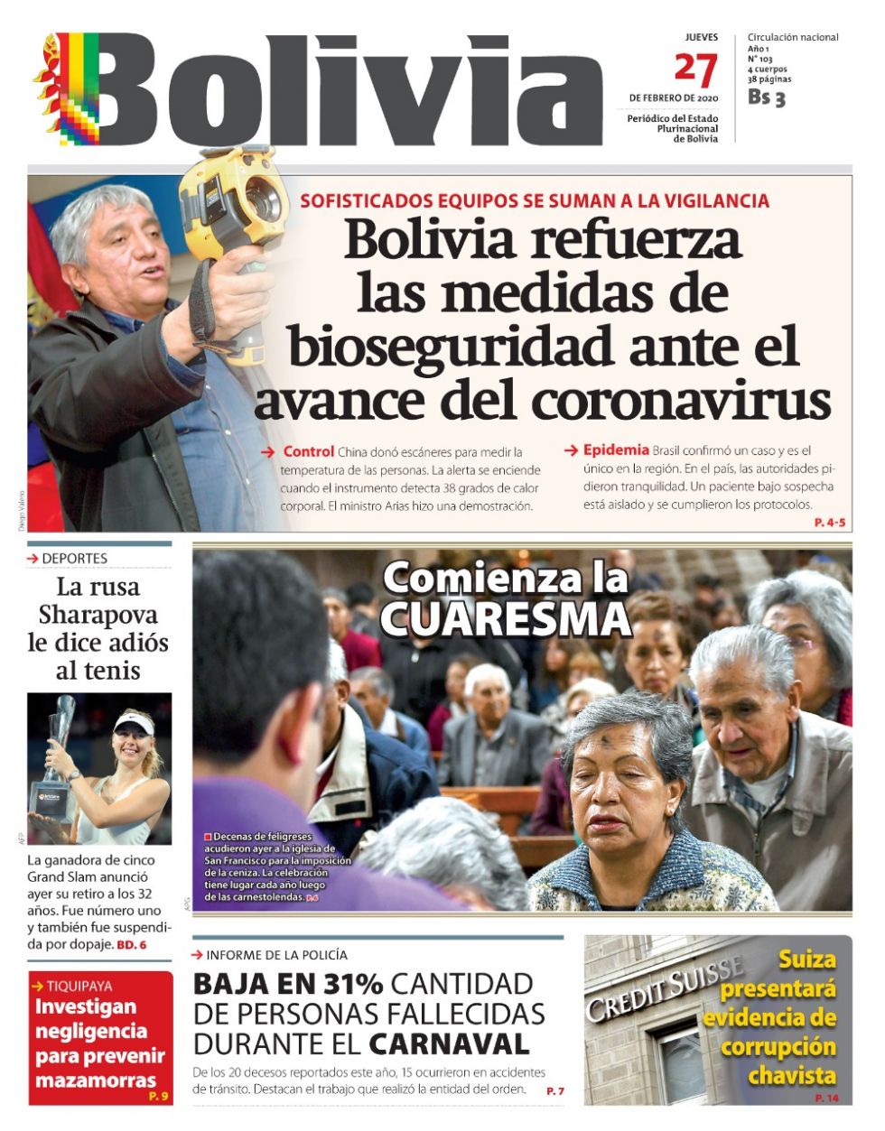 Bolivia, diario oficialista.