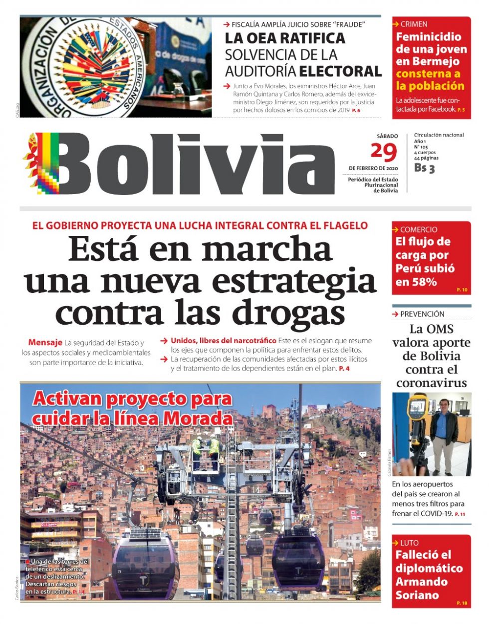 Bolivia, diario oficialista.