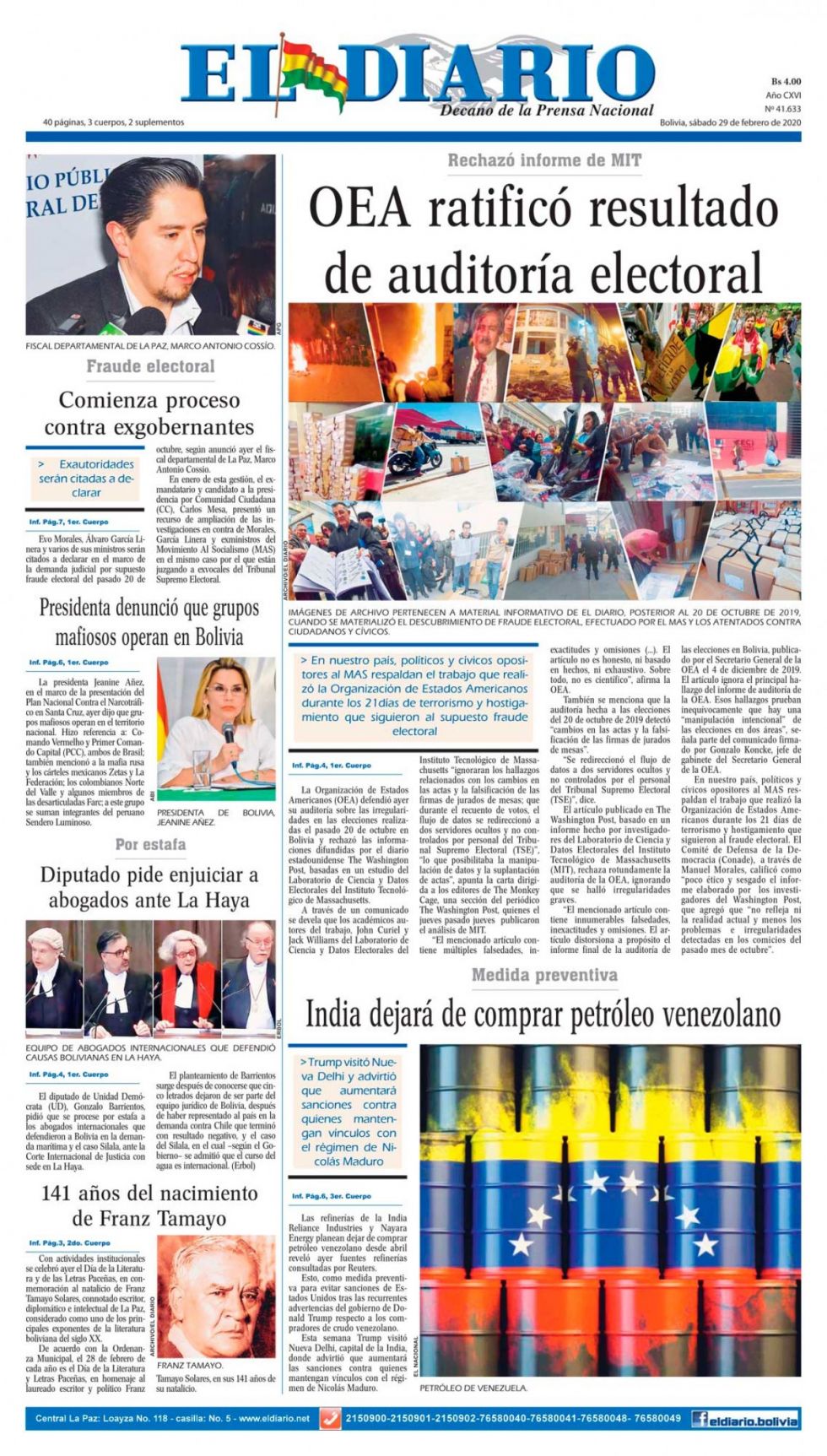 El Diario, La Paz.