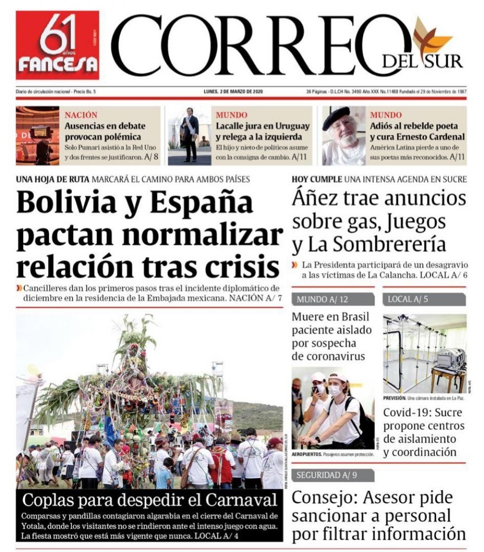 Correo del Sur, Sucre.
