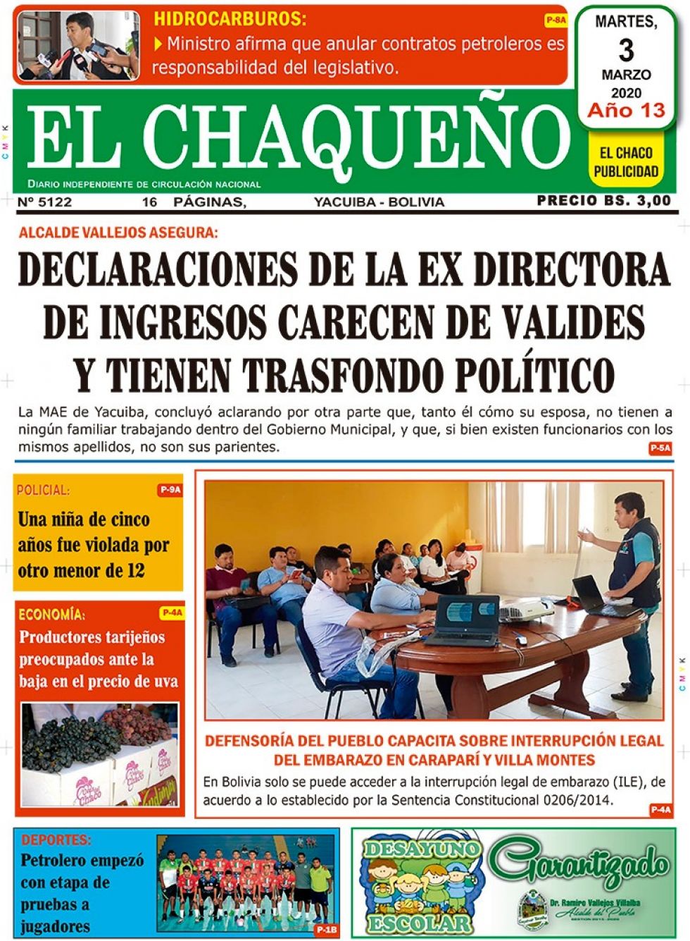 El Chaqueño, Yacuiba, Tarija.