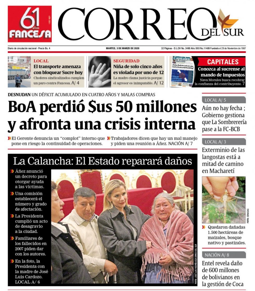 Correo del Sur, Sucre.