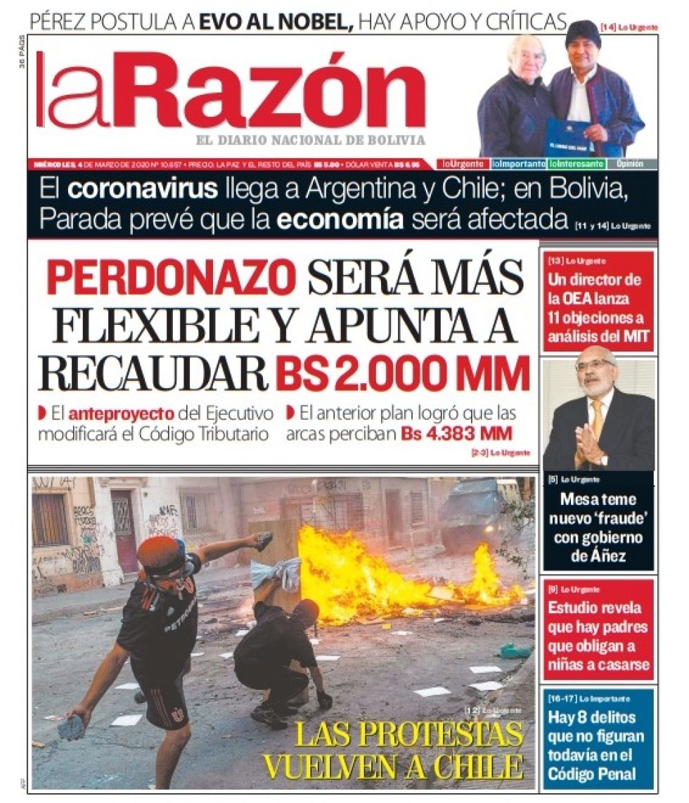 La Razón, La Paz.