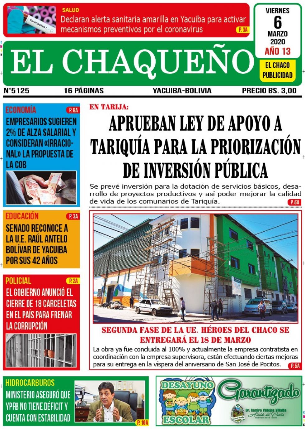 El Chaqueño, Yacuiba, Tarija.