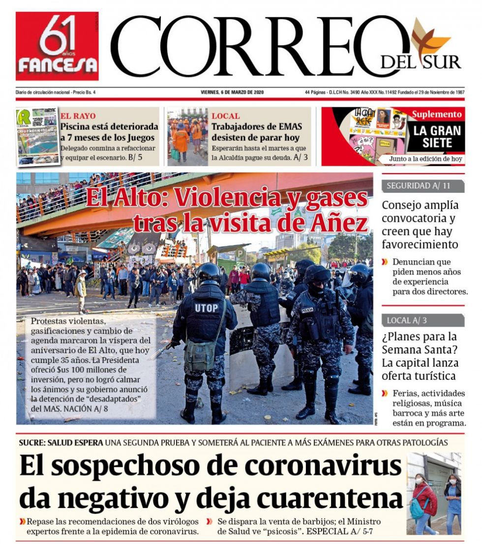 Correo del Sur, Sucre.