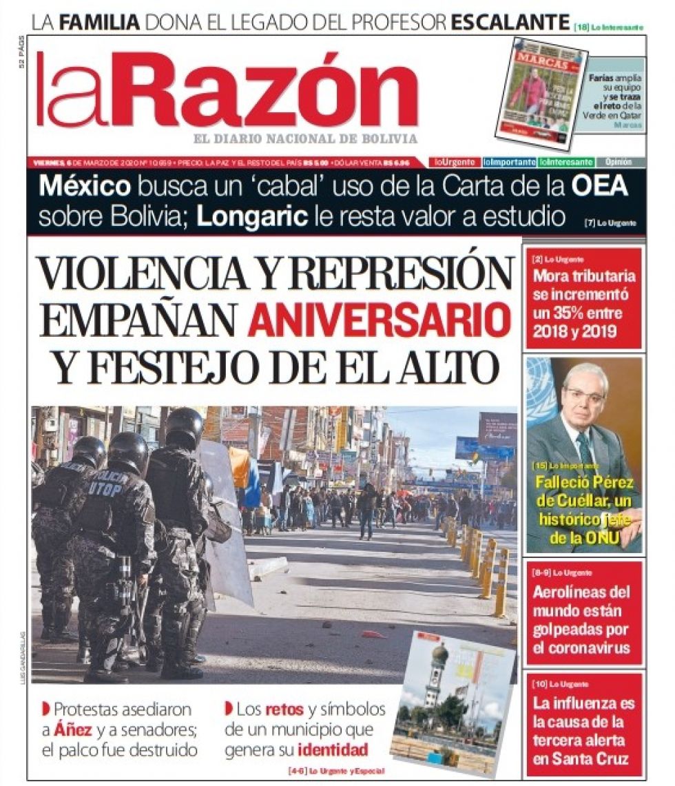 La Razón, La Paz.