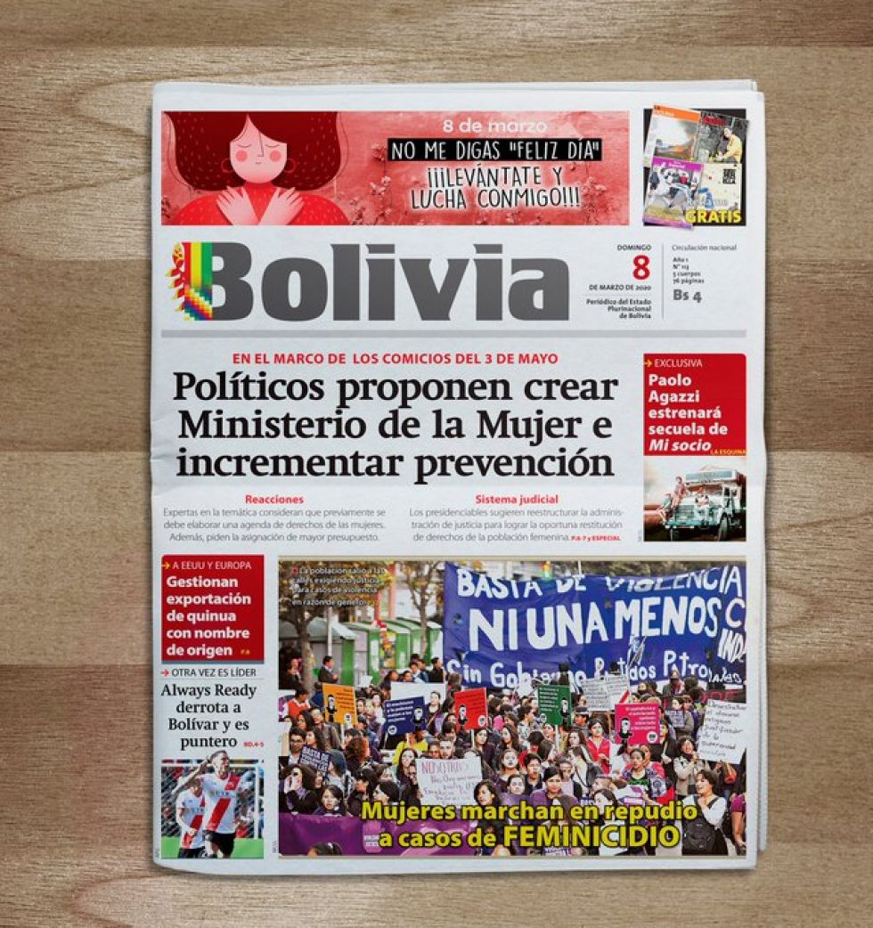 Bolivia, el diario oficialista.