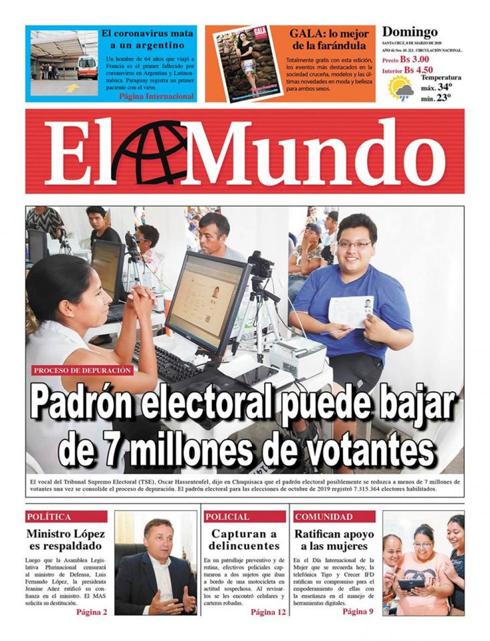El Mundo, Santa Cruz.