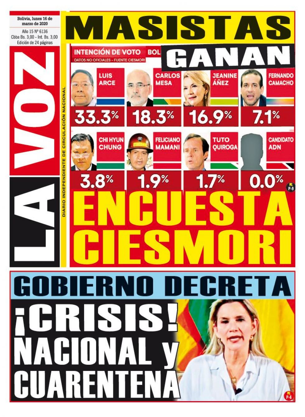 La Voz, Cochabamba.