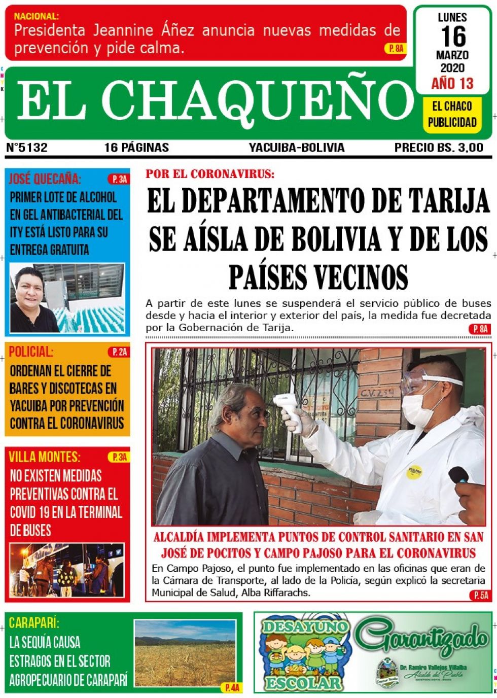 El Chaqueño, Yacuiba, Tarija.