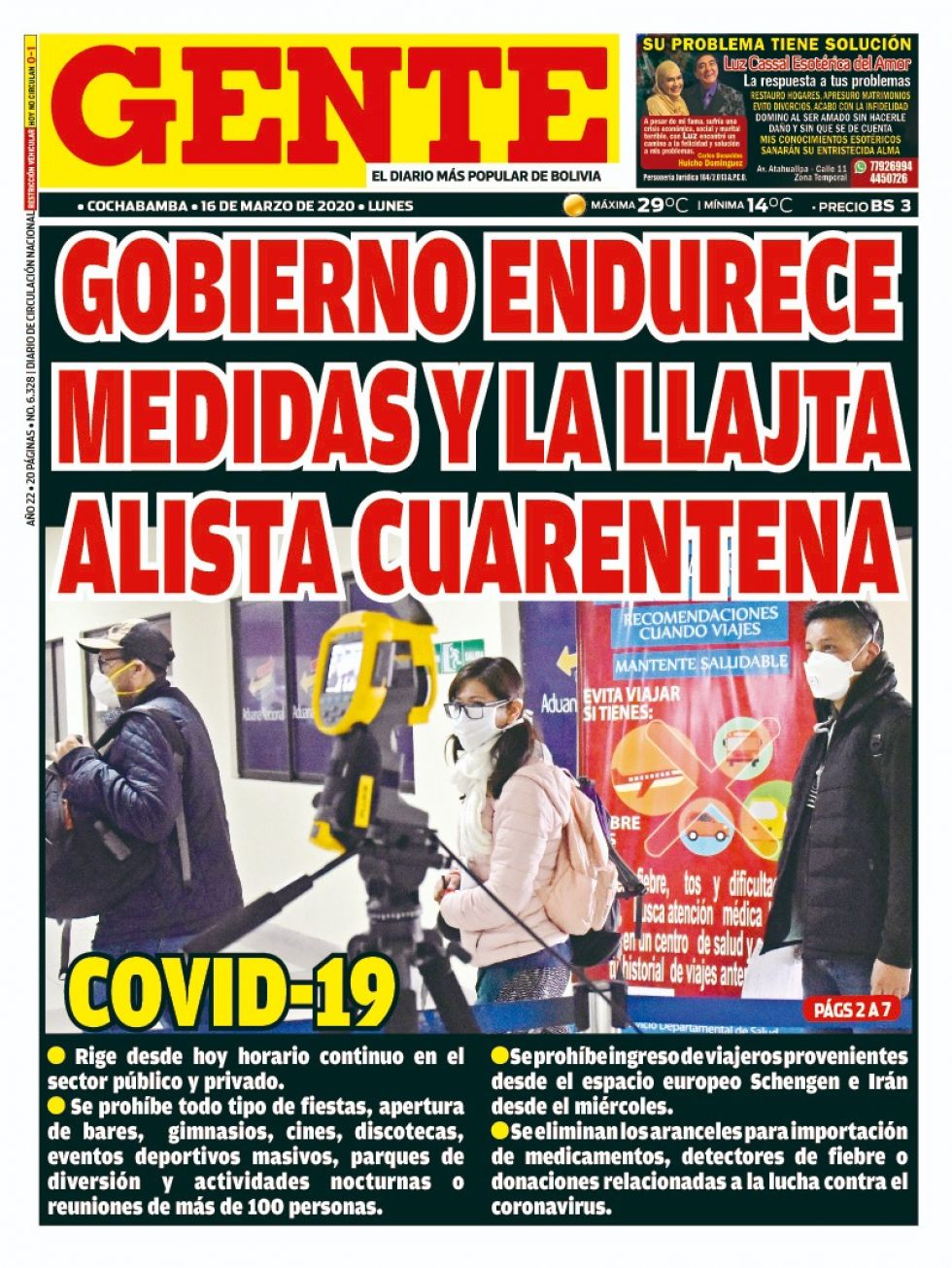 Gente, Cochabamba.
