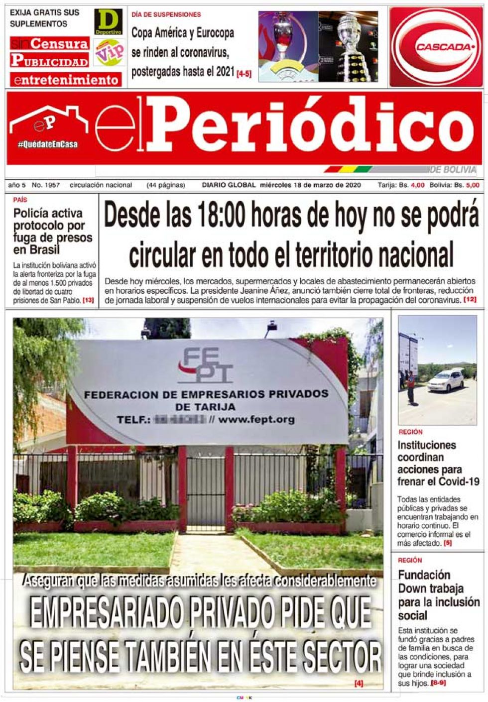El Periódico, Tarija.