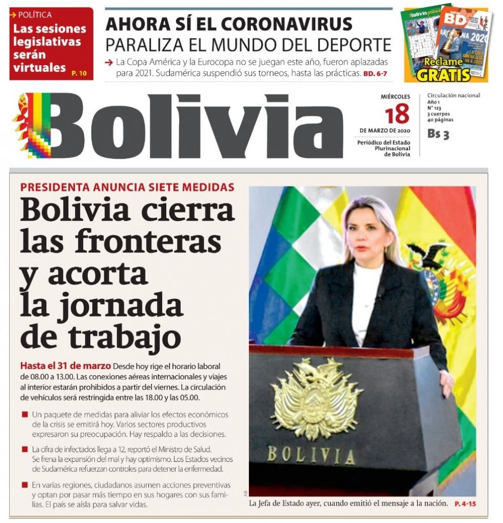Bolivia, diario oficialista.