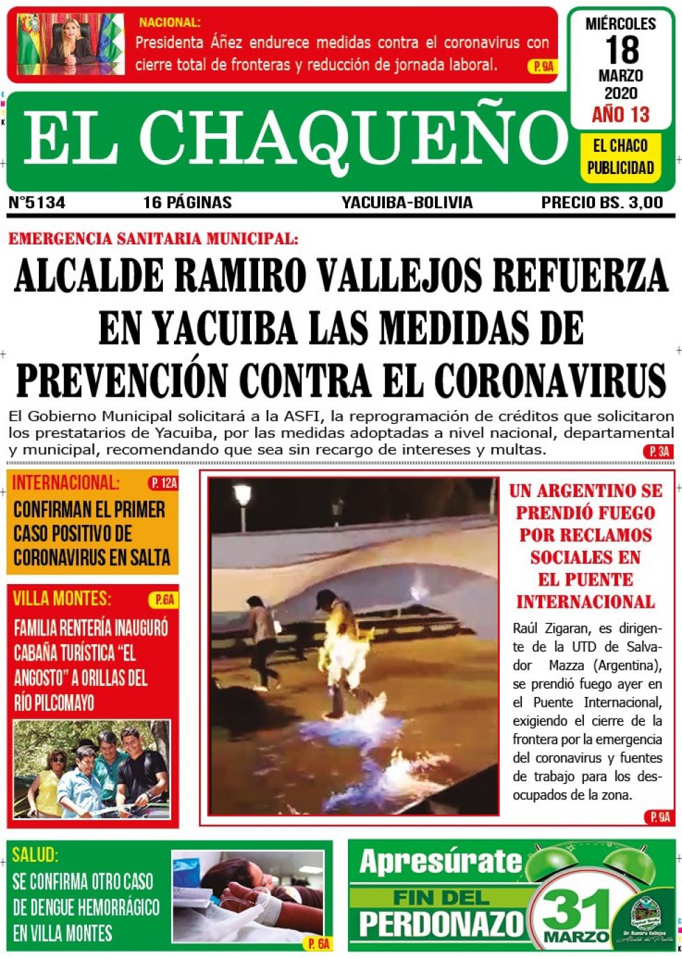 El Chaqueño, Yacuiba, Tarija.