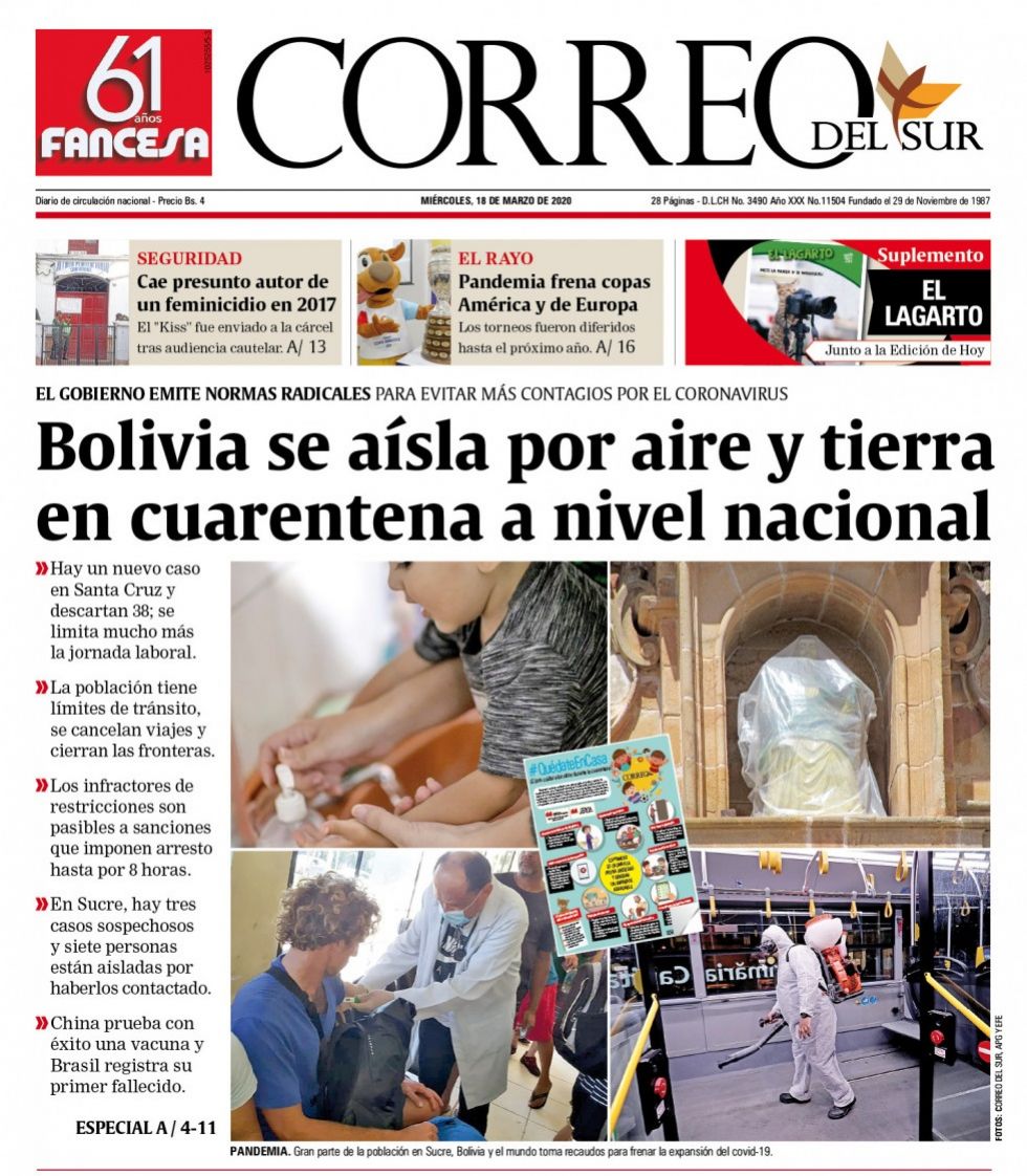 Correo del Sur, Sucre.