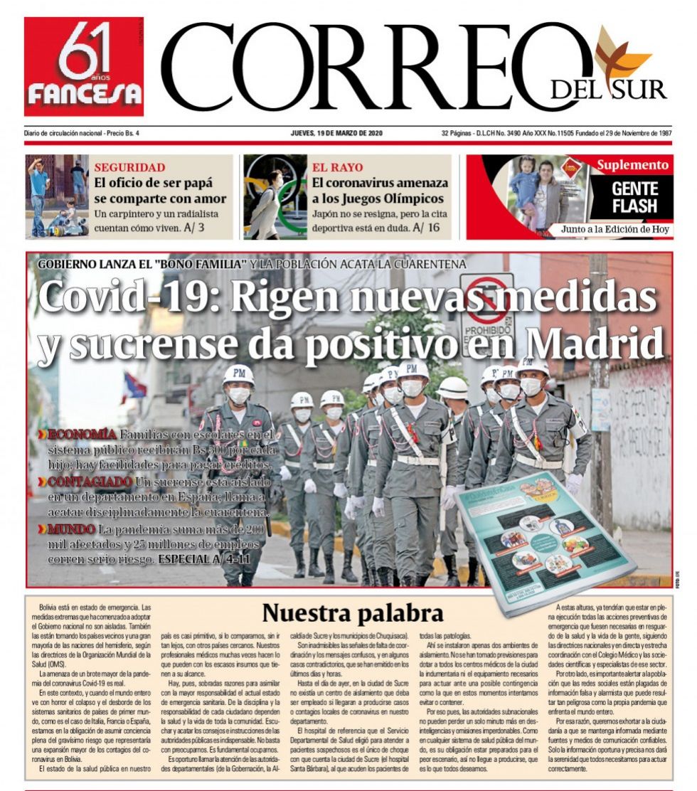 Correo del Sur, Sucre.