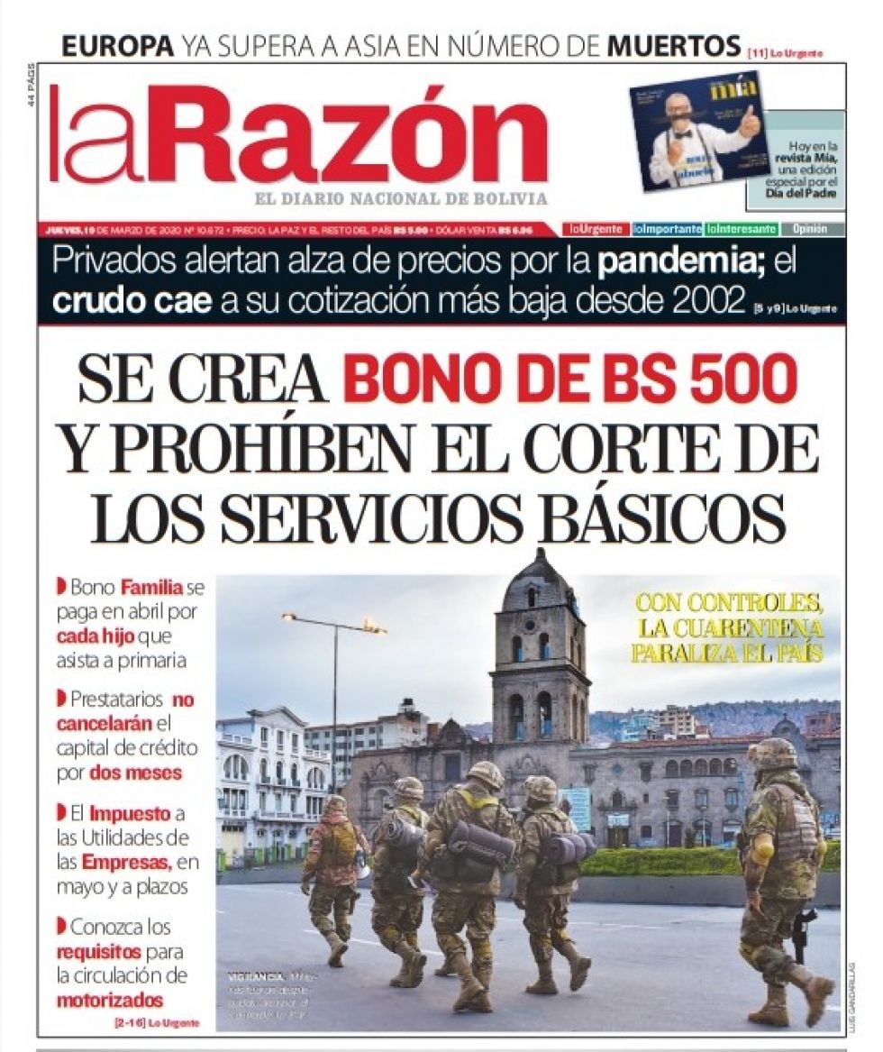 La Razón, La Paz.