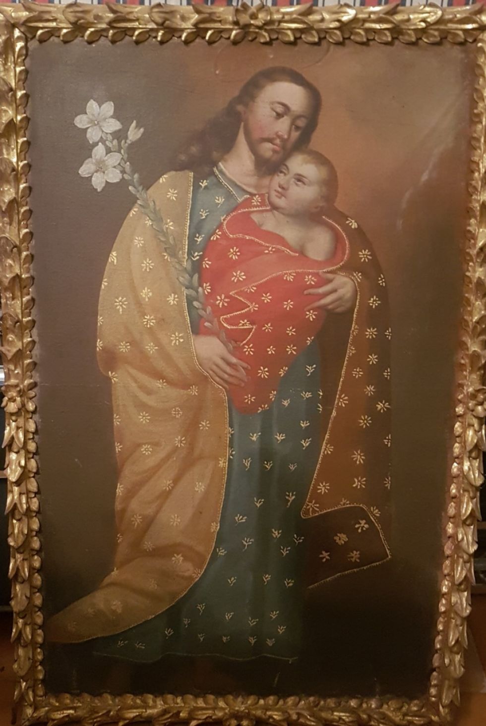 Lienzo de San José que se encuentra en el templo de San Francisco.