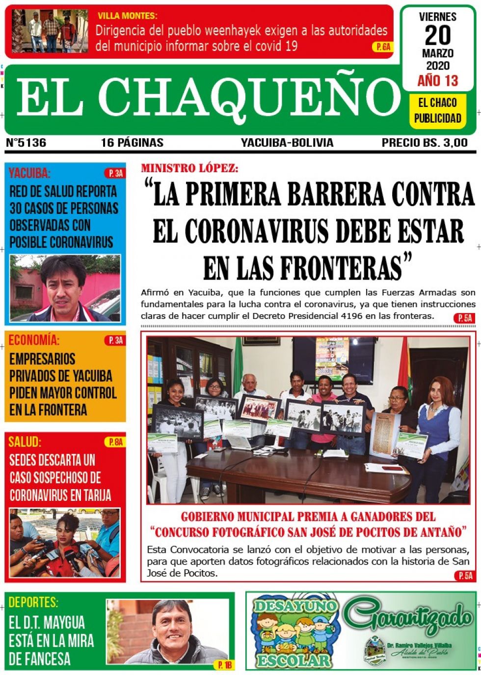 El Chaqueño, Yacuiba, Tarija.