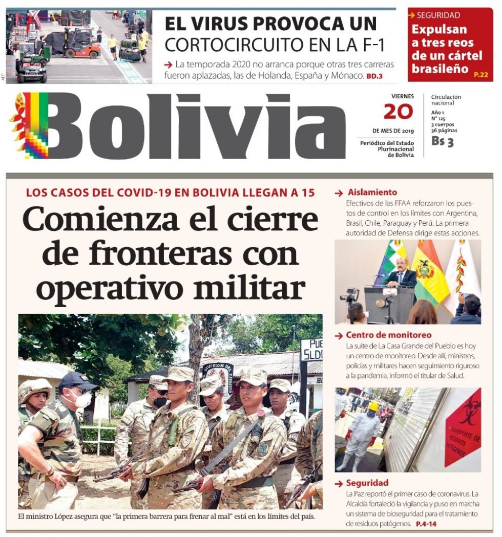 Bolivia, diario oficialista.