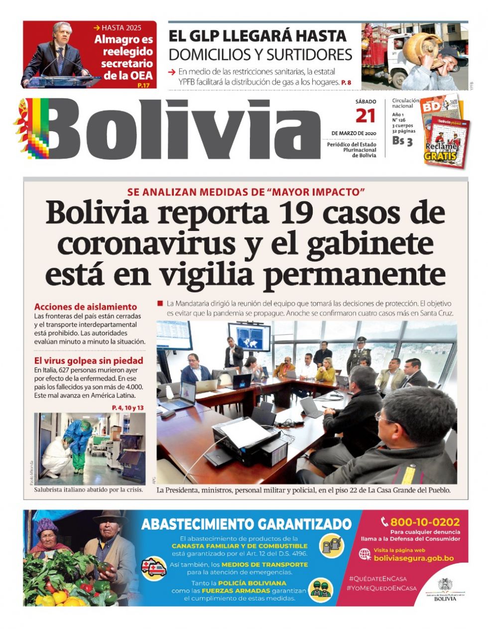 Bolivia, diario oficialista.