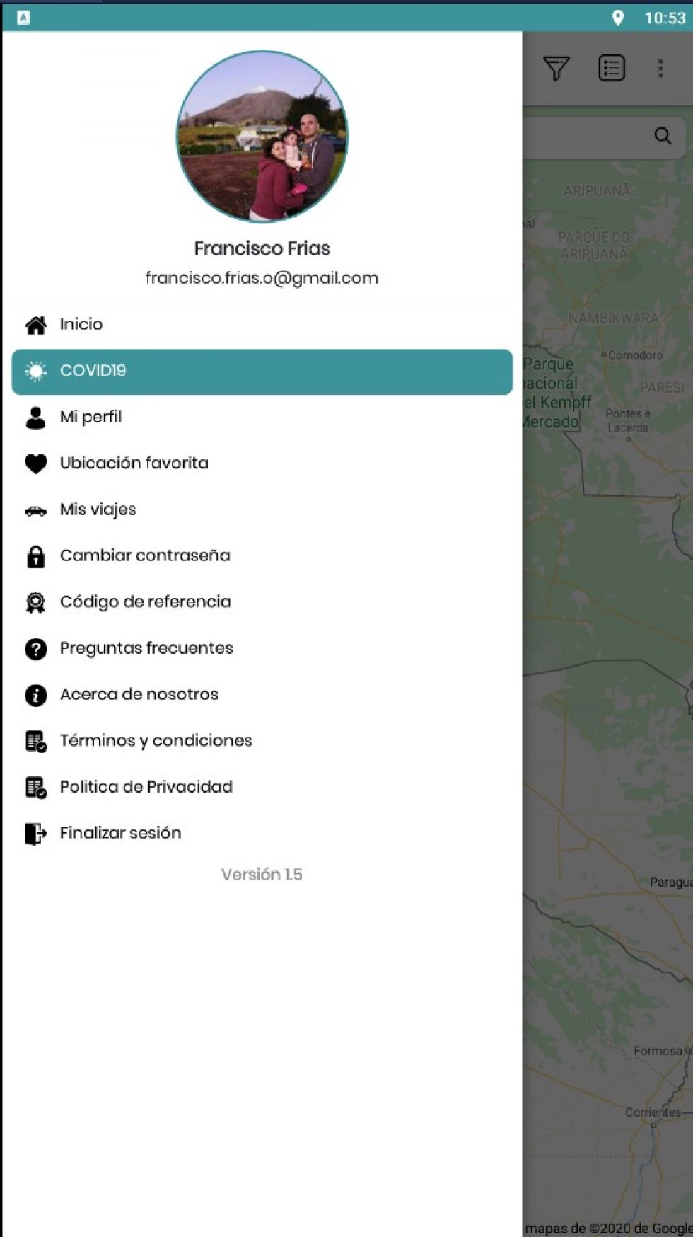 La aplicación está en la tienda de Google