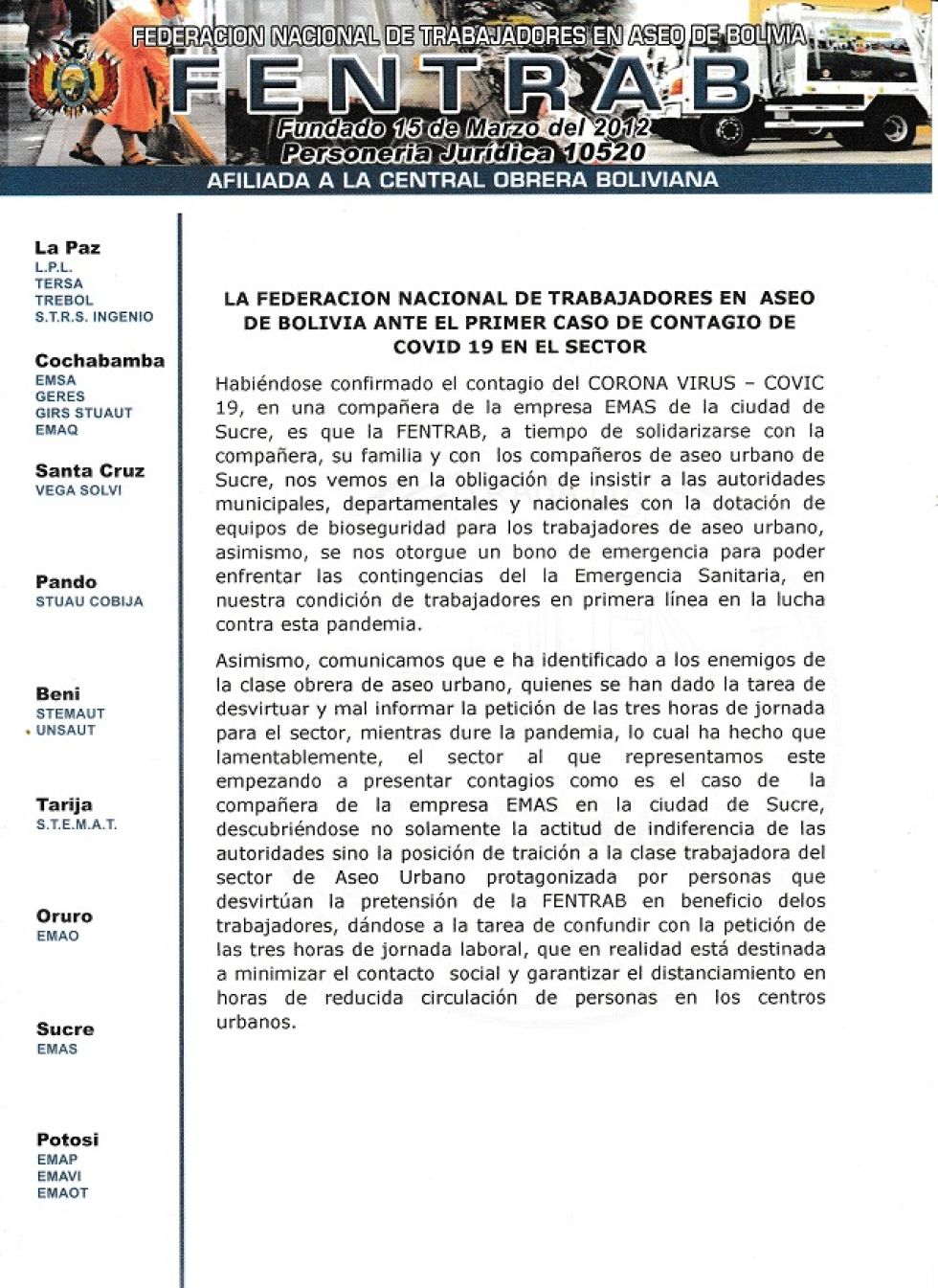 El documento del sector