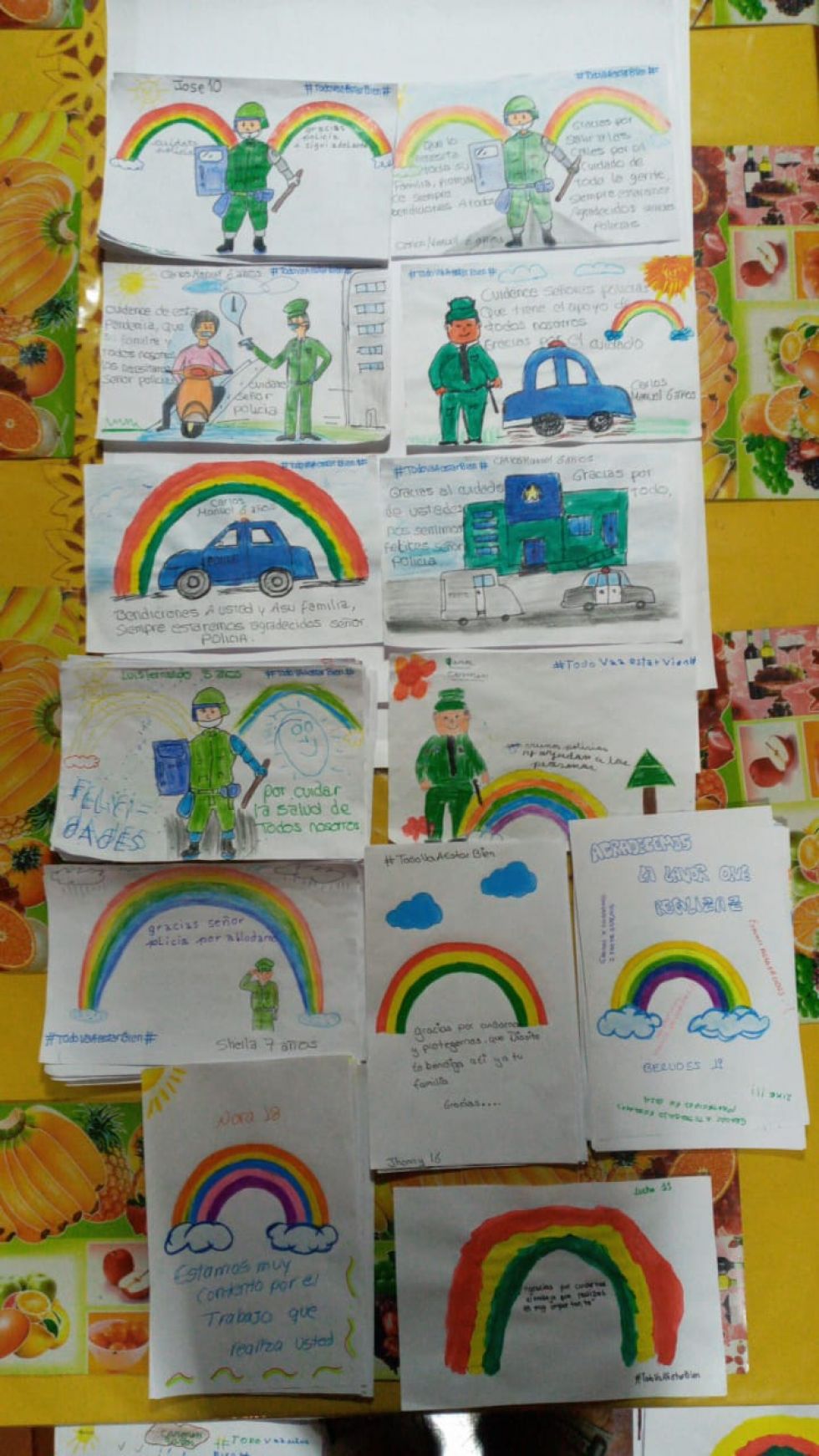 Entregarán las cartas ca los efectivos policiales. FOTO ALDEAS SOS