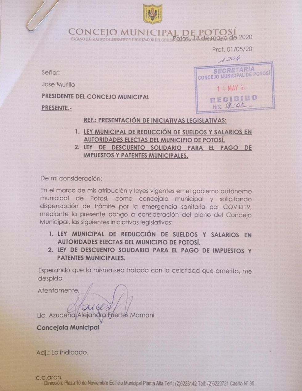 Los documentos presentados de las propuestas.