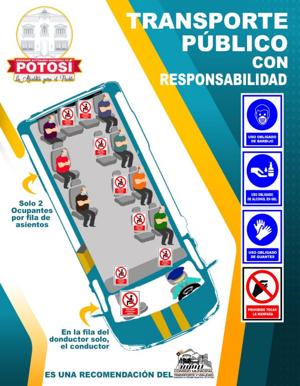 Trabajan en la difusión de estos mensajes para el uso del transporte público. FOTO GAMP