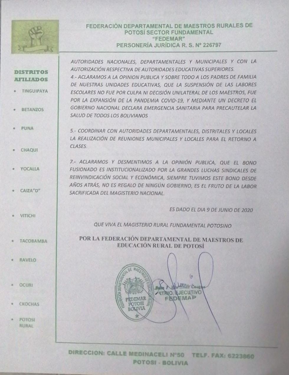 Documento de los maestros rurales