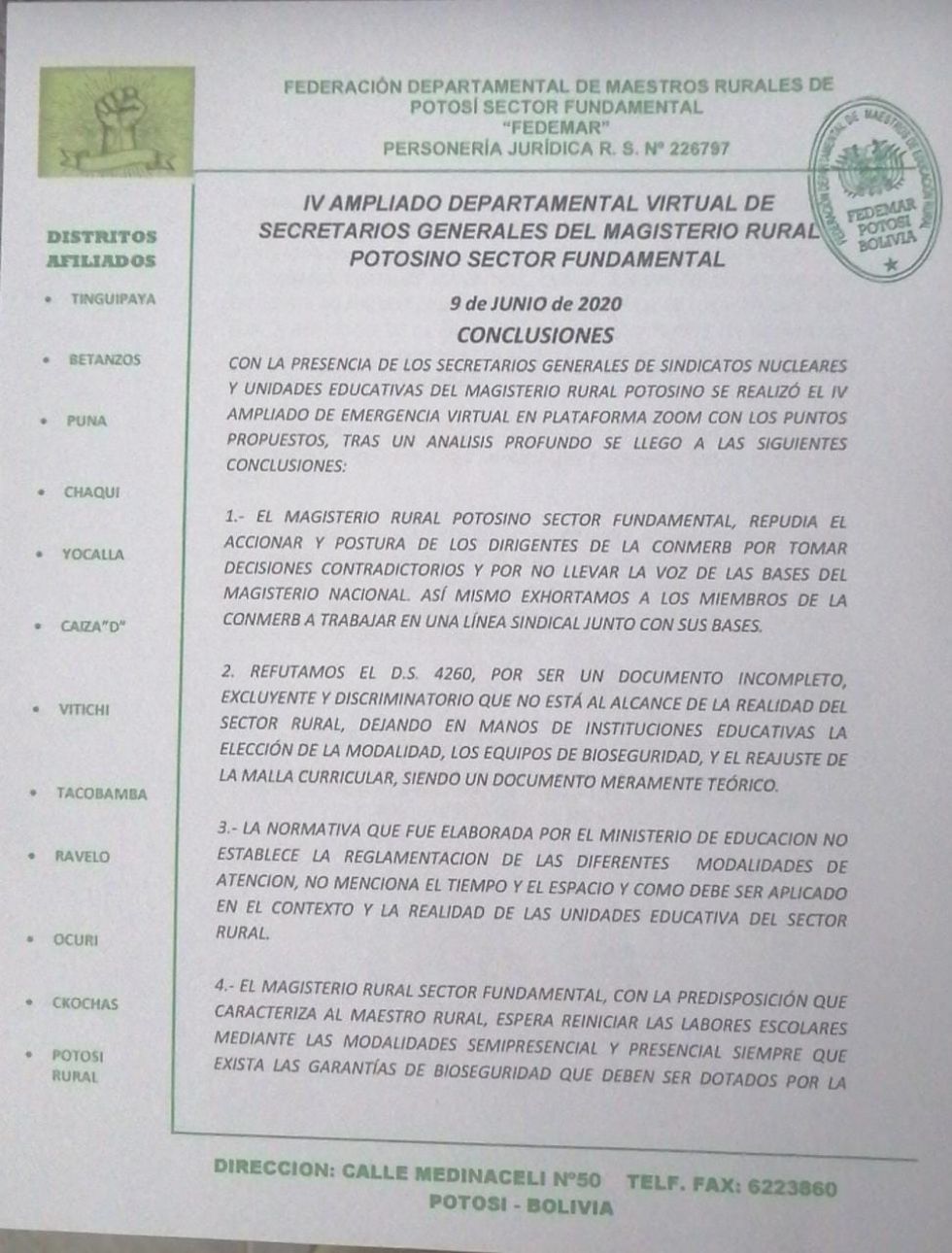 Documento de los maestros rurales