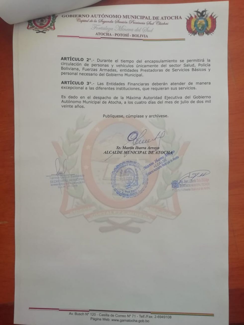 Decreto municipal sobre el encapsulamiento.