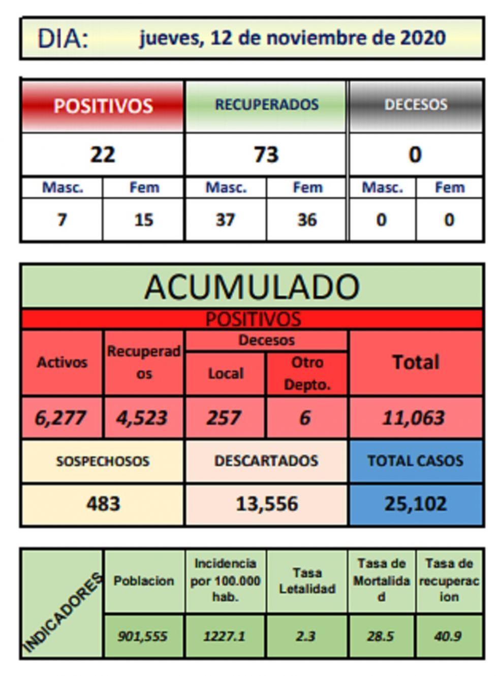Reporte departamental del Sedes Potosí