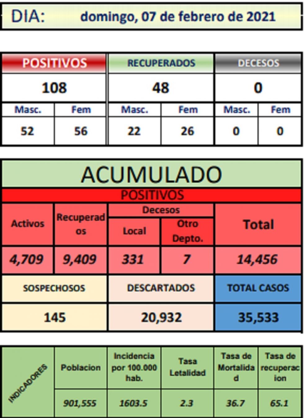 Reporte departamental del Sedes Potosí