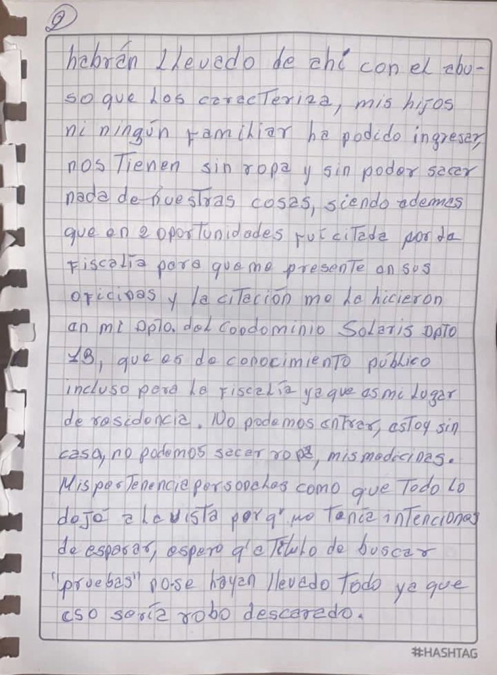 La exmandataria escribió una carta.