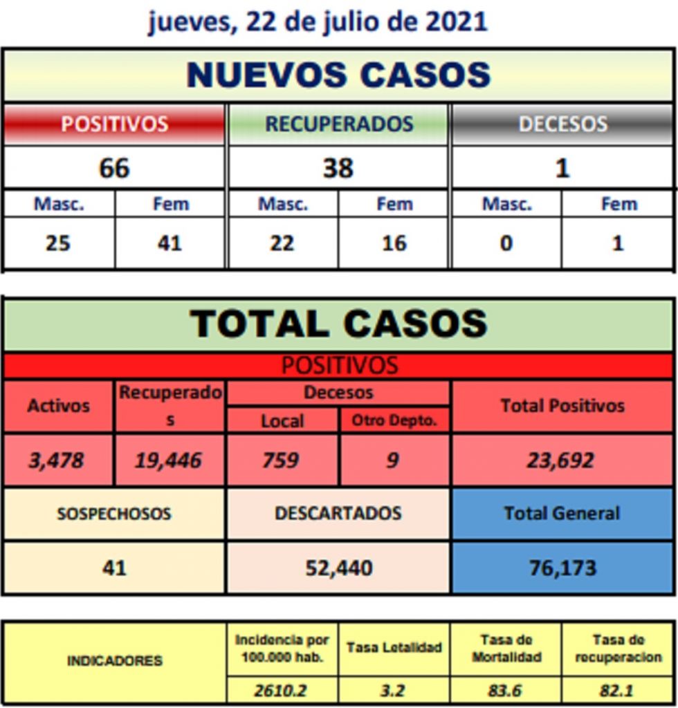 Reporte departamental del Sedes Potosí