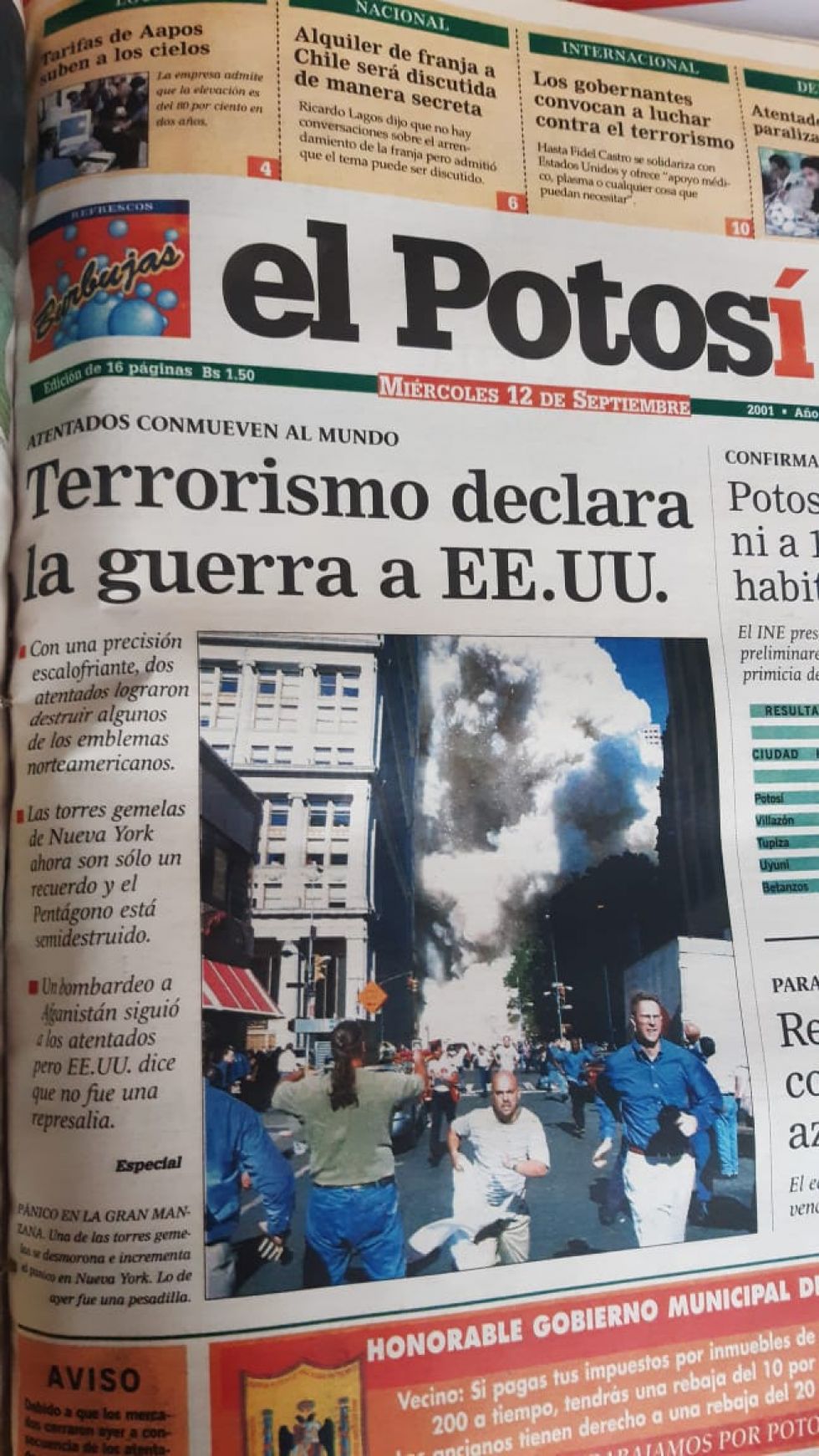 Imágenes del 11 de septiembre, hace 20 años.