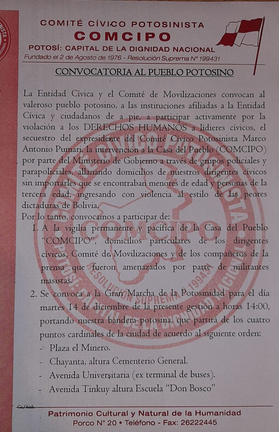 Esta es la convocatoria.esta