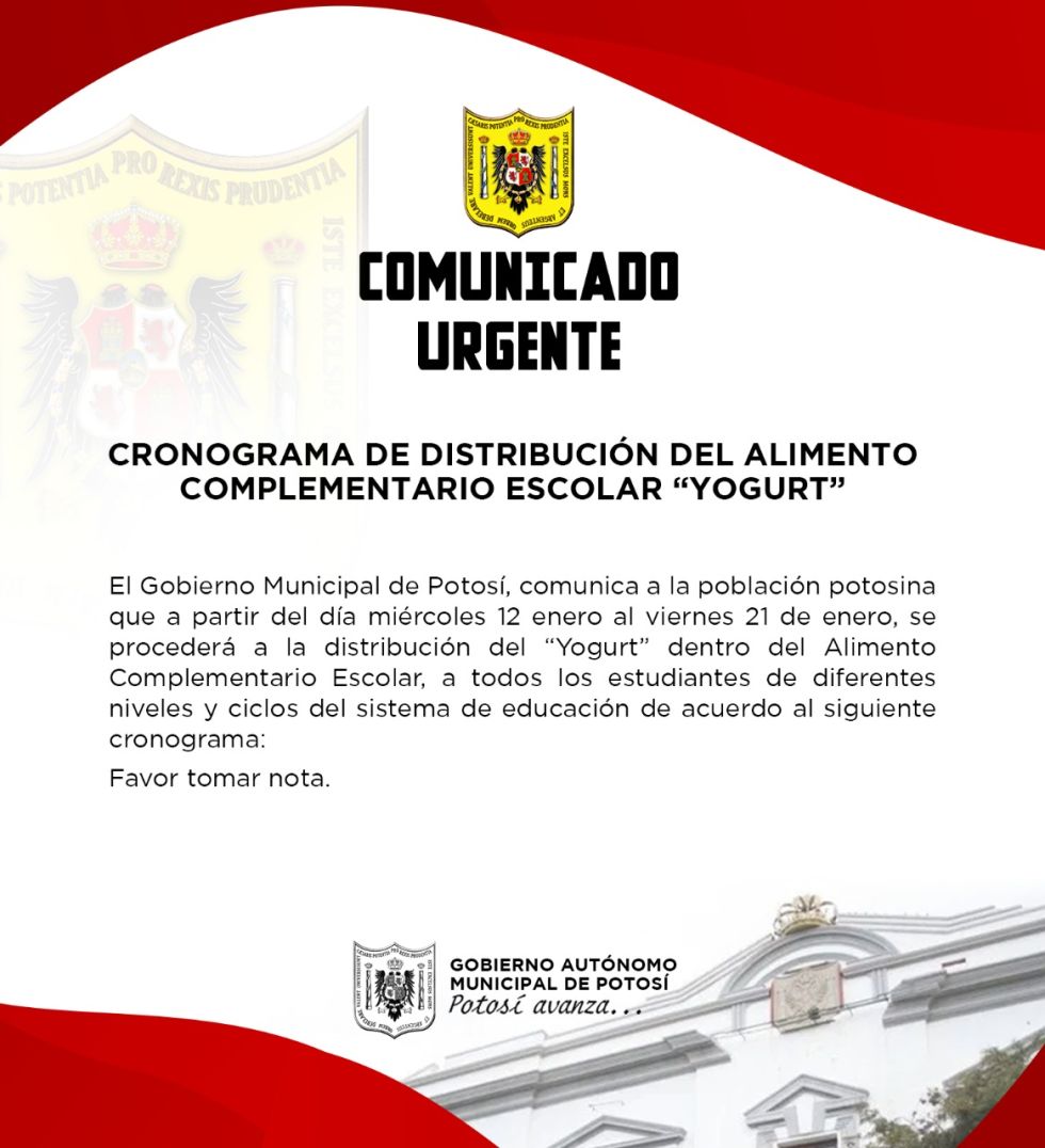 Comunicado de la Alcaldía.