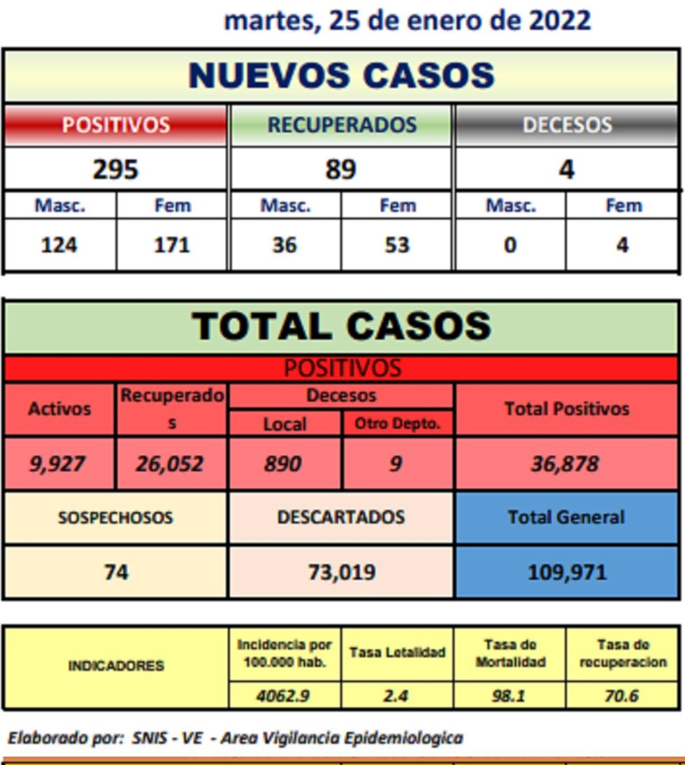 Reporte departamental del Sedes Potosí