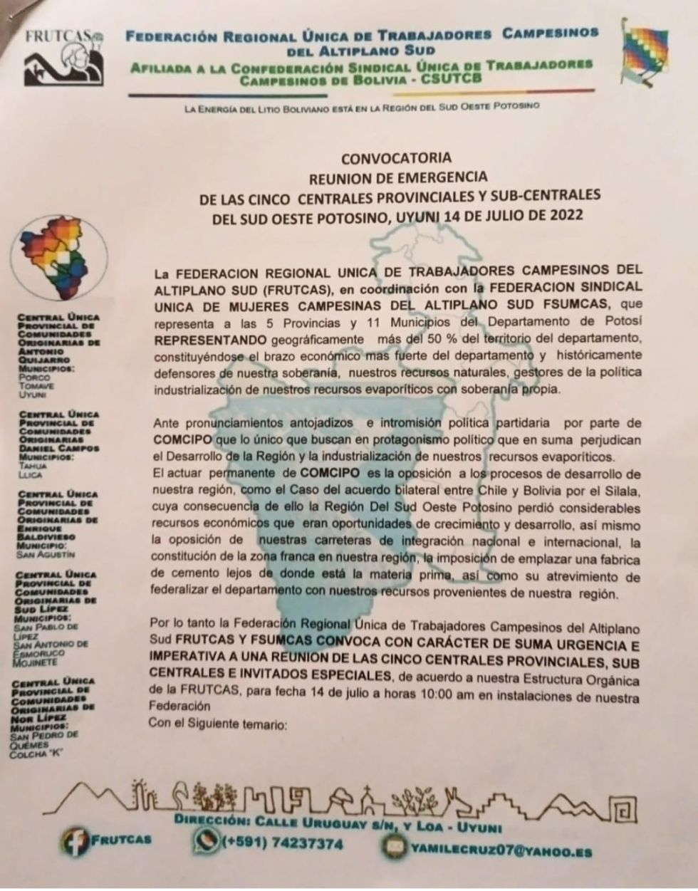 Documento de la organización 