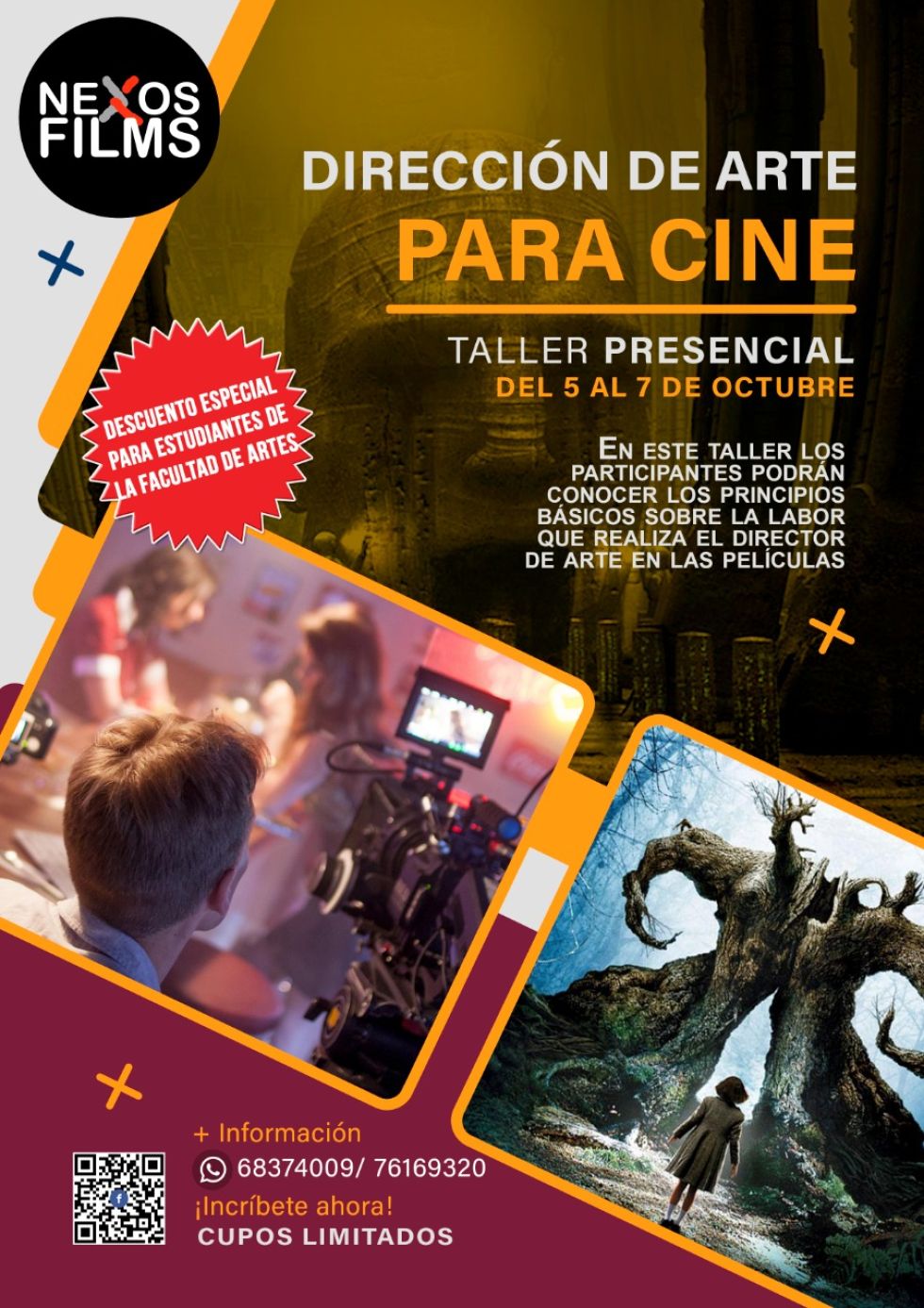 Se otorgarán certificados con valor curricular con el respaldo de la Facultad de Artes de la UATF y de la Productora Cinematográfica Nexos Films,
