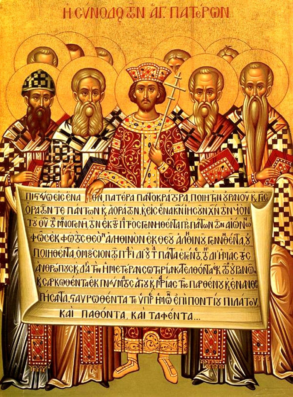 Icono conmemorativo del primer Concilio de Nicea.