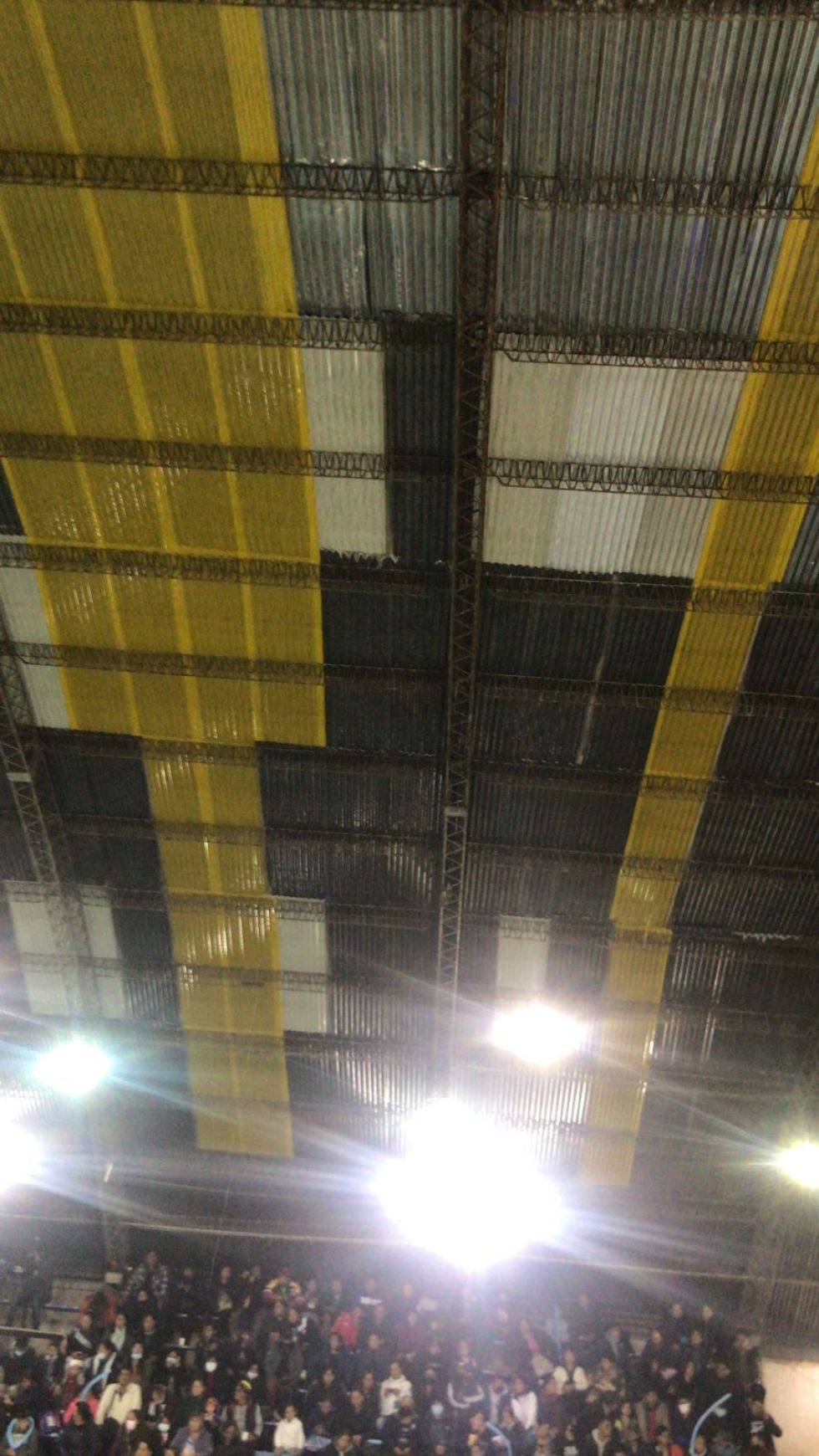 Gráfica del mal estado del techo del coliseo de CAN.