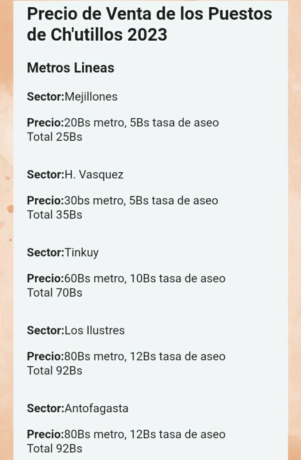 Información publicada por el GAMP