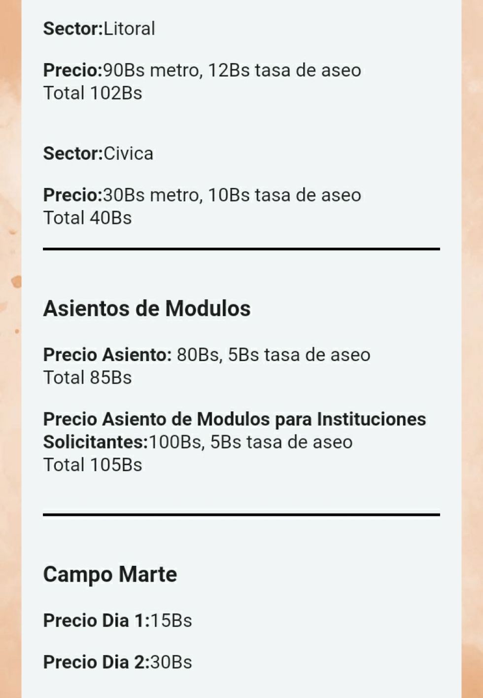 Información publicada por el GAMP